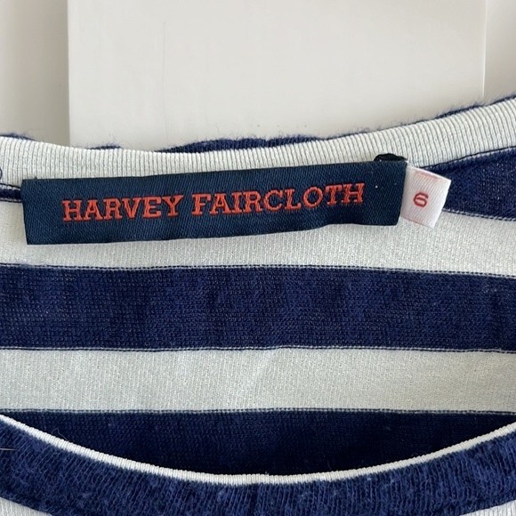 EUC Harvey Faircloth Cotton Blend striped Light Seeater Sz 6 USA Made - Picture 2 of 8